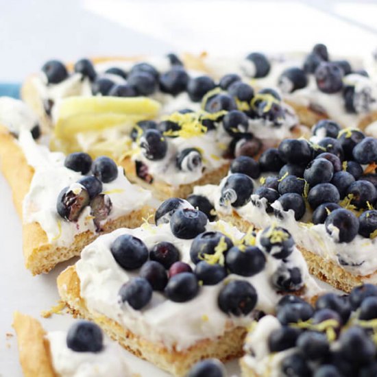 Blueberry Cheesecake Dessert Pizza