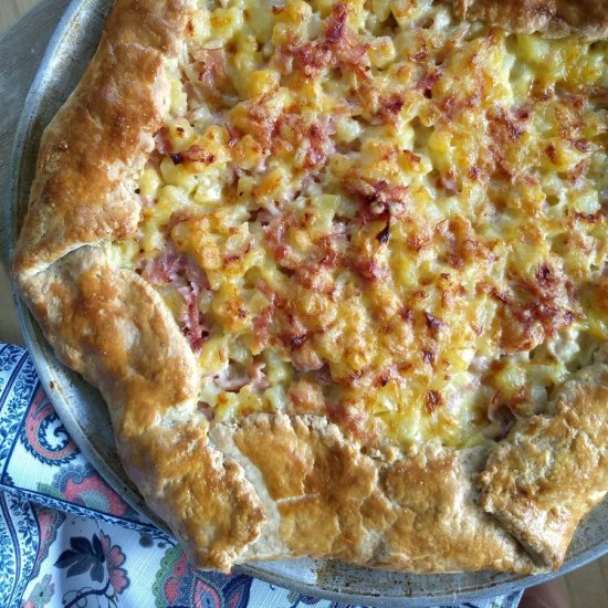 ham, potato and cheese galette