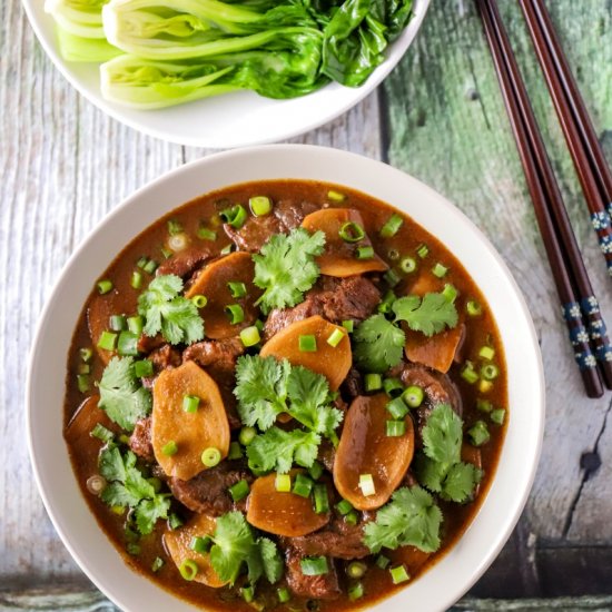 Instant Pot Braised Beef and Ginger