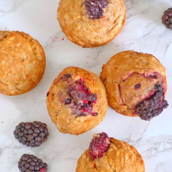 Muffins with blackberries