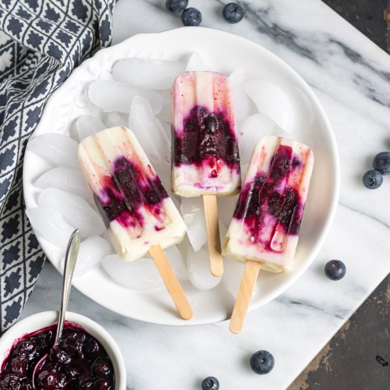 Blueberry Yogurt Popsicles