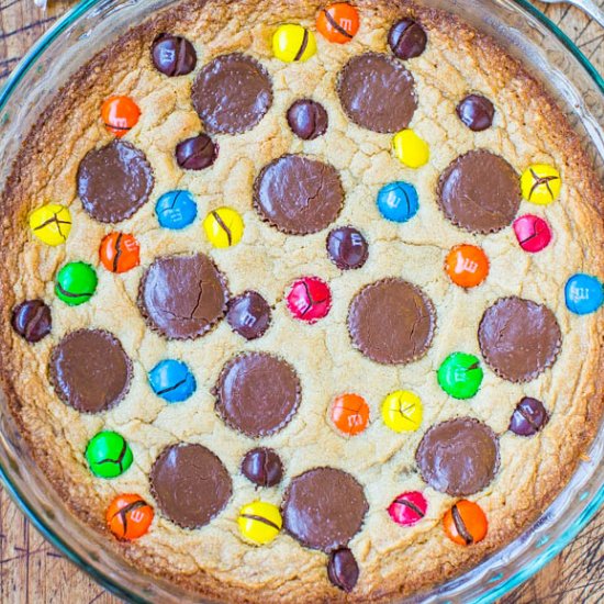 Triple Peanut Butter Cookie Pie 