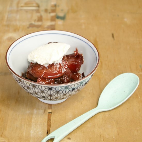 Sake Stewed Plums