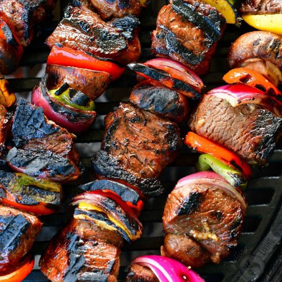 GRILLED STEAK KEBABS