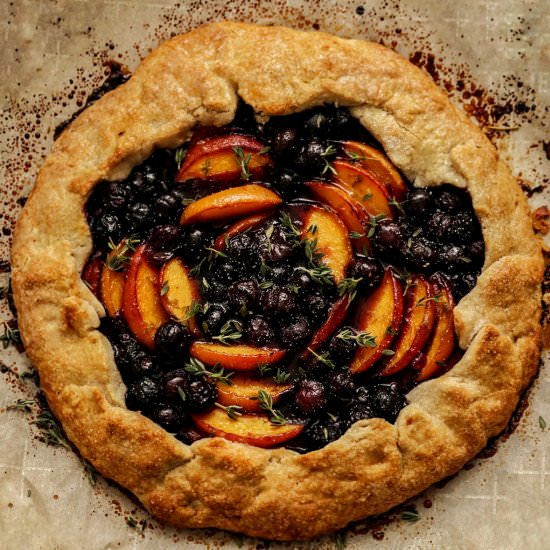 peach blueberry buckwheat galette