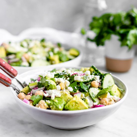 Cucumber Avocado Chickpea Salad