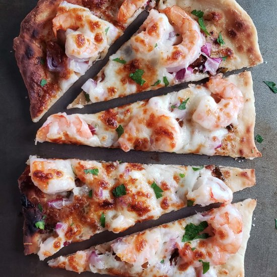 Shrimp Scampi Flatbread pizza