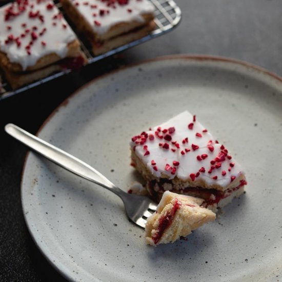 Hindbaersnitter Raspberry Slices