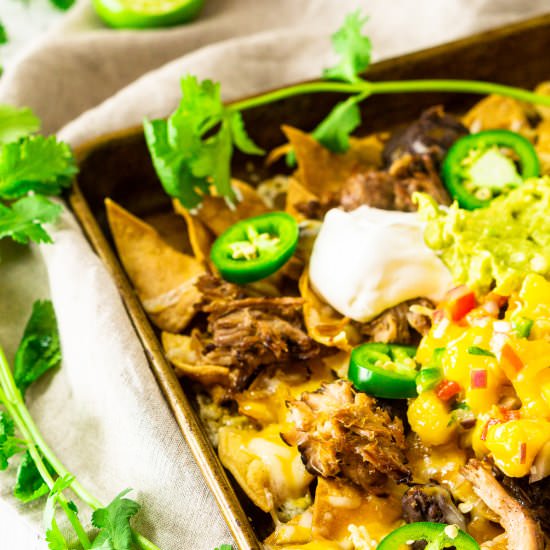 Sheet Pan Jerk Pork Nachos