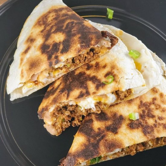 chorizo and cheese quesadillas