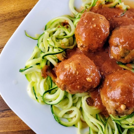 meatballs with zoodles