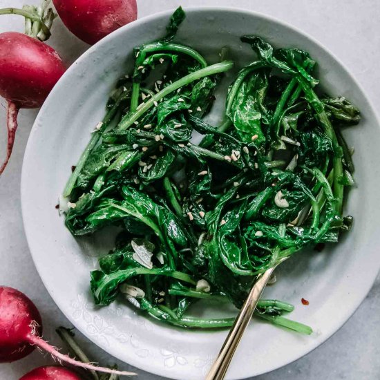 Sautéed Radish Greens