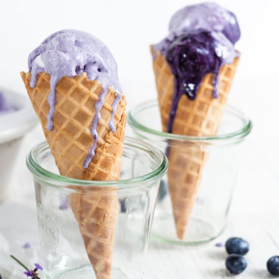 No-Churn Blueberry Lavender Ice Cream