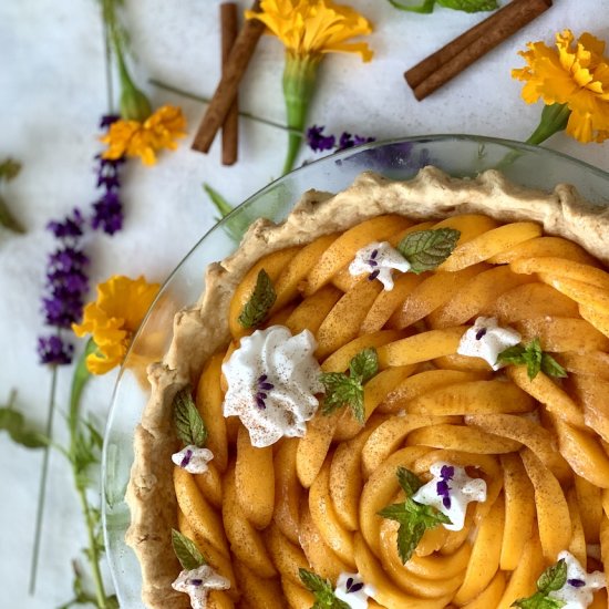 Peach Tart w Vanilla Vegan Custard