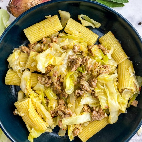 Rigatoni with Crumbled Sausage and