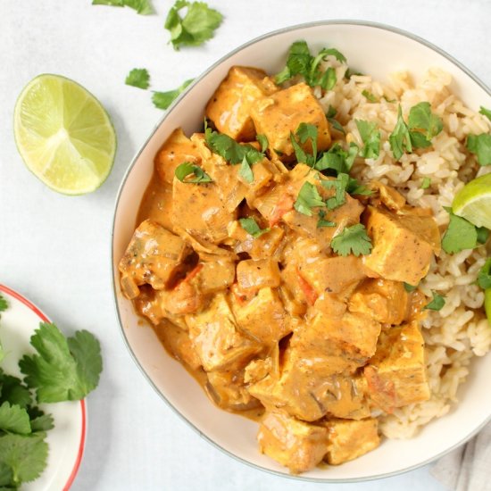 Vegan tofu Tikka Masala