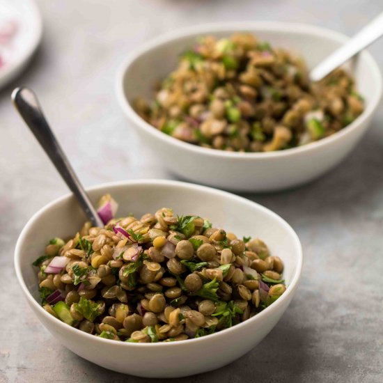 Mediterranean lentil salad