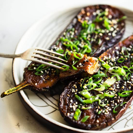 Sweet Miso Baked Eggplant