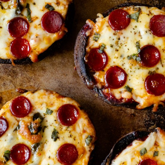 Pizza Stuffed Portobello Mushrooms