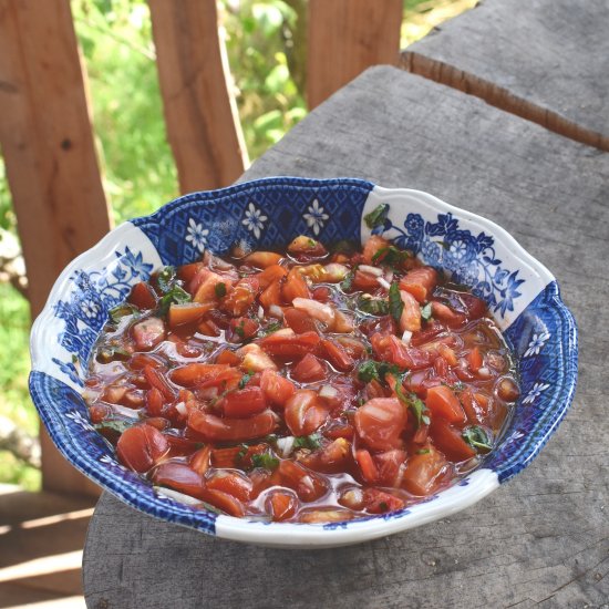 Tomato and Ground Ivy Salsa