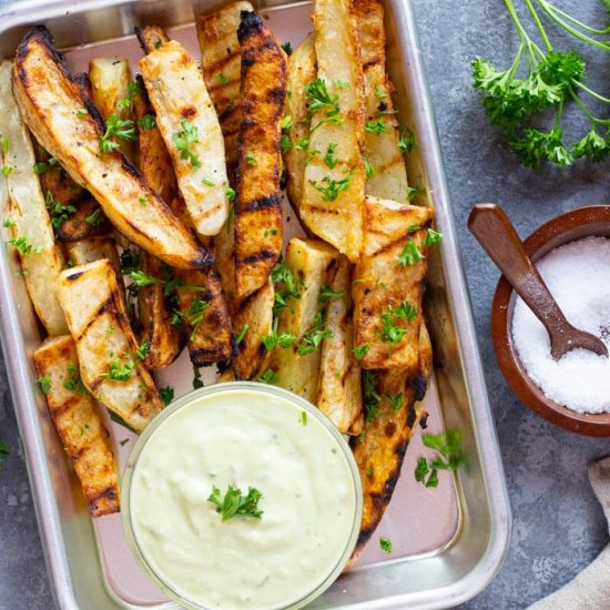 grilled potato wedges