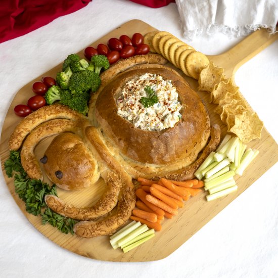 Spider Bread with Mexican Corn Dip