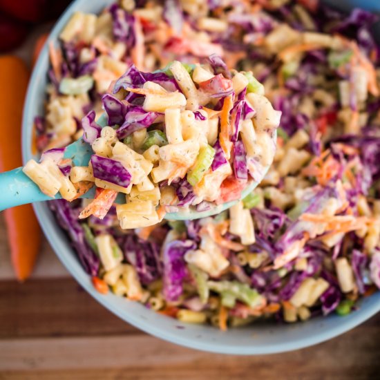 best ever rainbow pasta salad