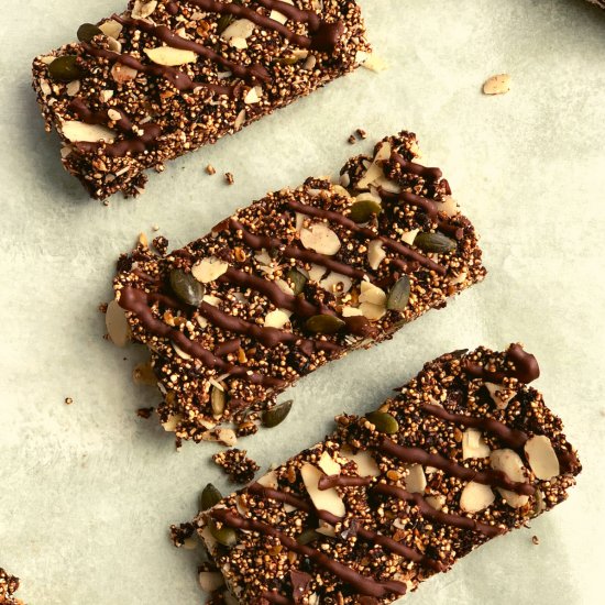 Chocolate Puffed Amaranth Bars