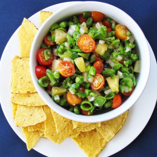 Snap Pea Pineapple Pico de Gallo