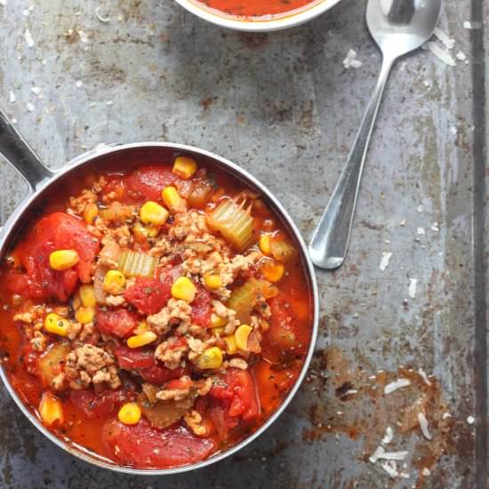 Easy Weeknight Ground Turkey Soup