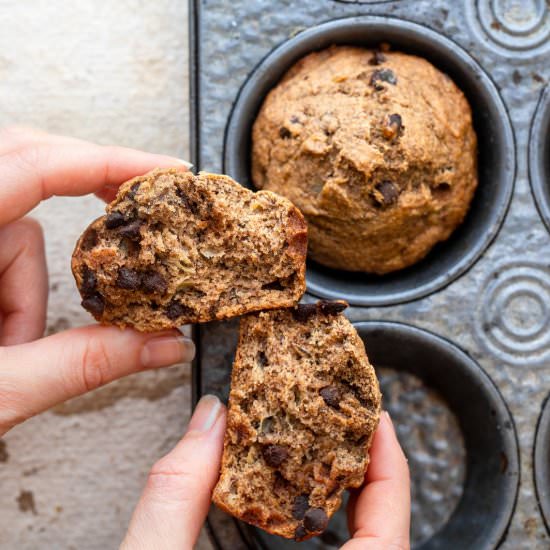 Banana Muffins with Chocolate Chips