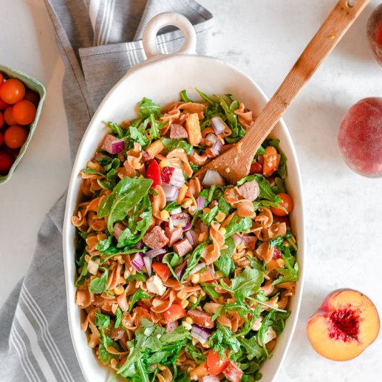 PEACH & GOAT CHEESE PASTA SALAD