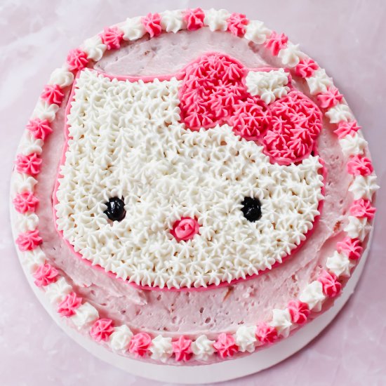 Hello Kitty cherry blossom cake