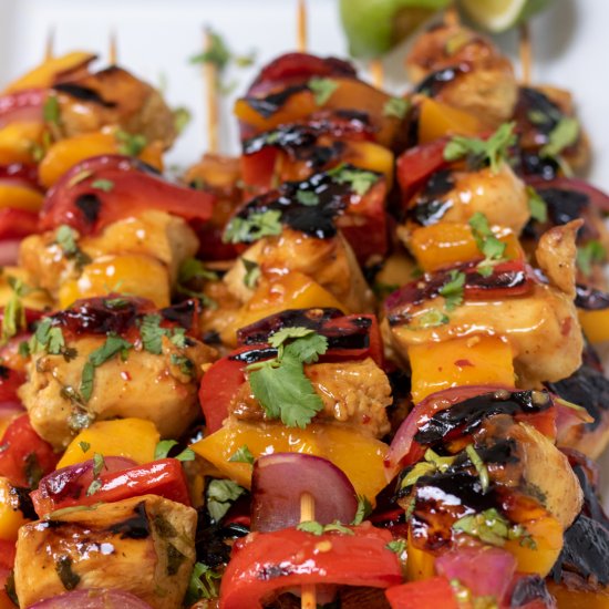 Grilled Mango Chicken Kabobs