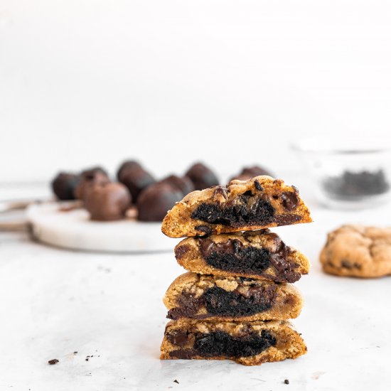 Oreo Truffle Stuffed Cookies