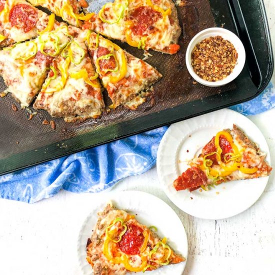 Keto Ground Turkey Crust Pizza