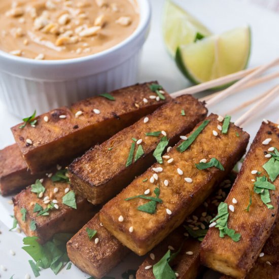 Tofu Satay with Peanut Sauce