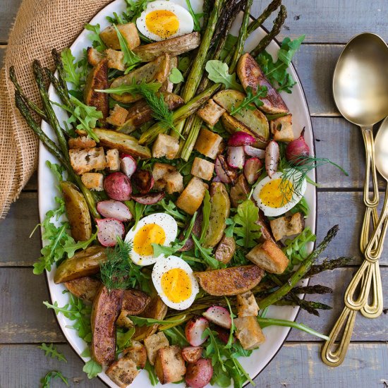 Roasted potato and egg salad