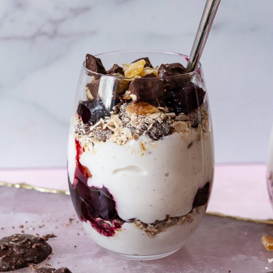 Chocolate Parfait with Cherries