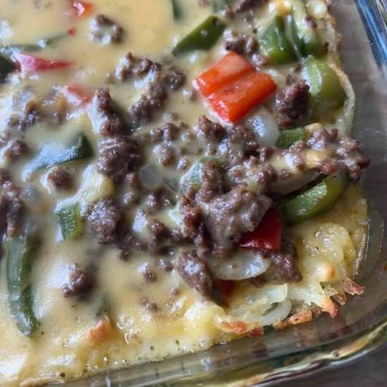 Beef and Cheese Potato Bake