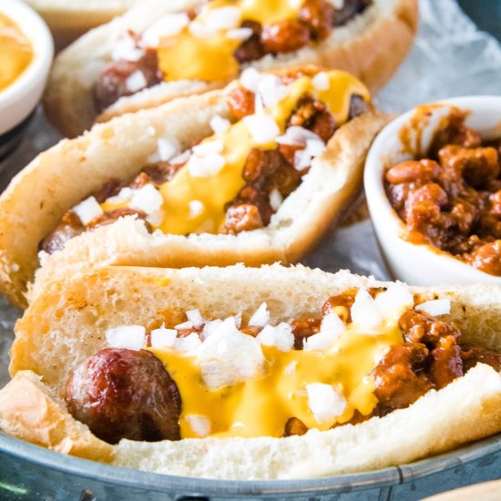 Chili Cheese Brats