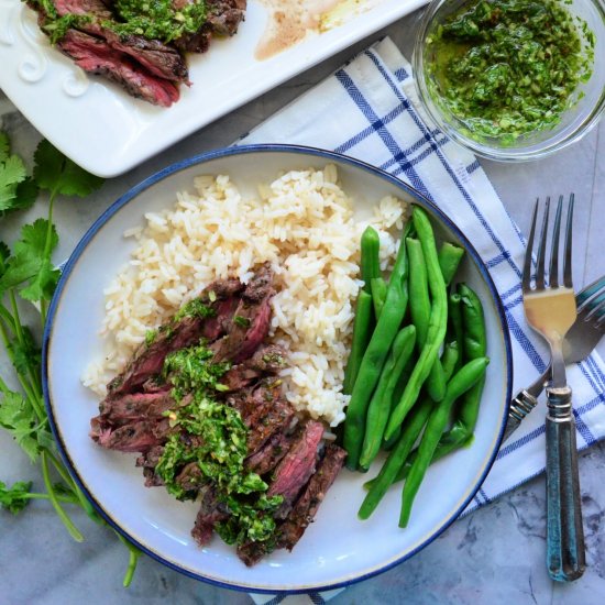 Grilled Skirt Steak Chimichurri