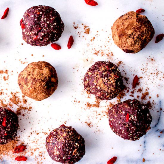 Chocolate Strawberry Energy Balls