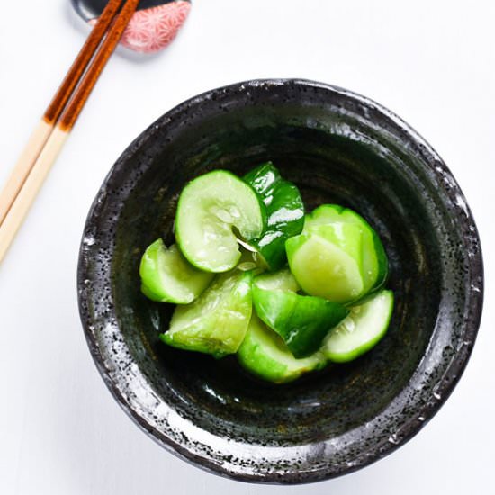 Japanese Wasabi Pickled Cucumbers