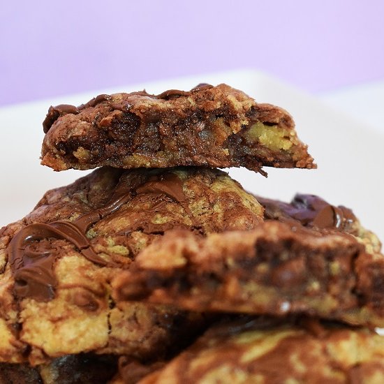 Nutella Swirl Bakery Style Cookies