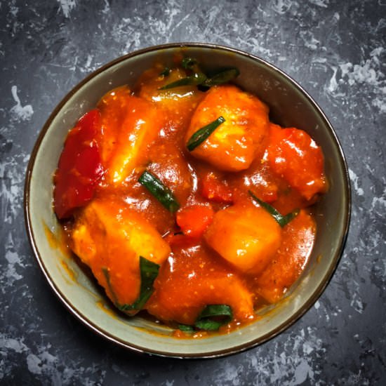 Sweet and sour paneer