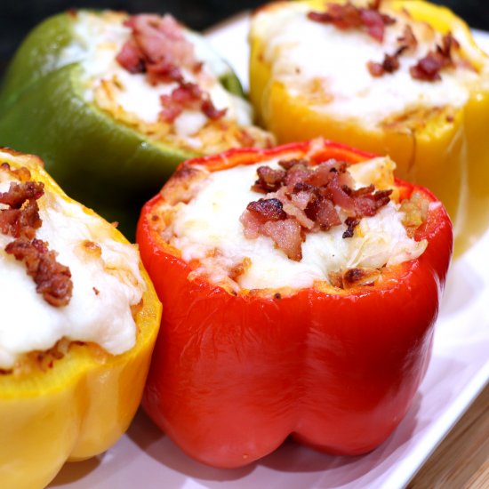 Kimchi Fried Rice Stuffed Peppers