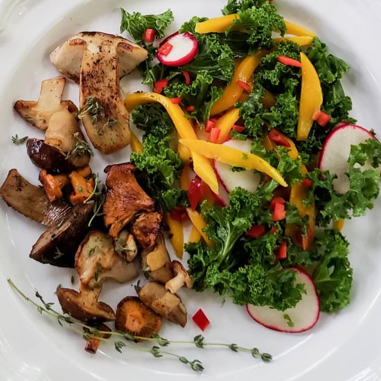 Wild Mushrooms with Kale & Mango