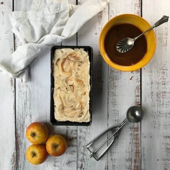 Apple Ice Cream with Salted Caramel