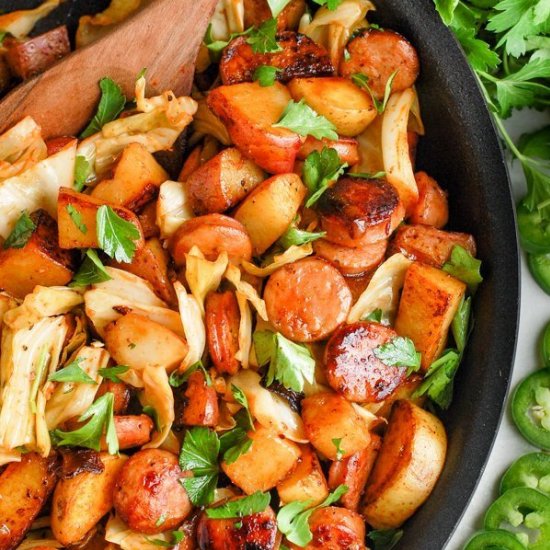 One Pan Cabbage and Potato Skillet